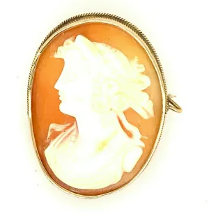 14ct Yellow Gold Portrait Cameo Brooch