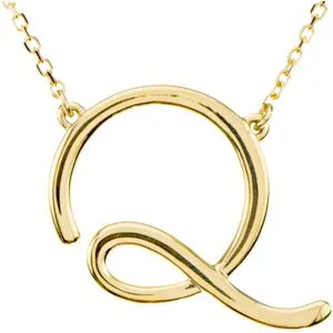 14K Yellow Script Initial A 16" Necklace