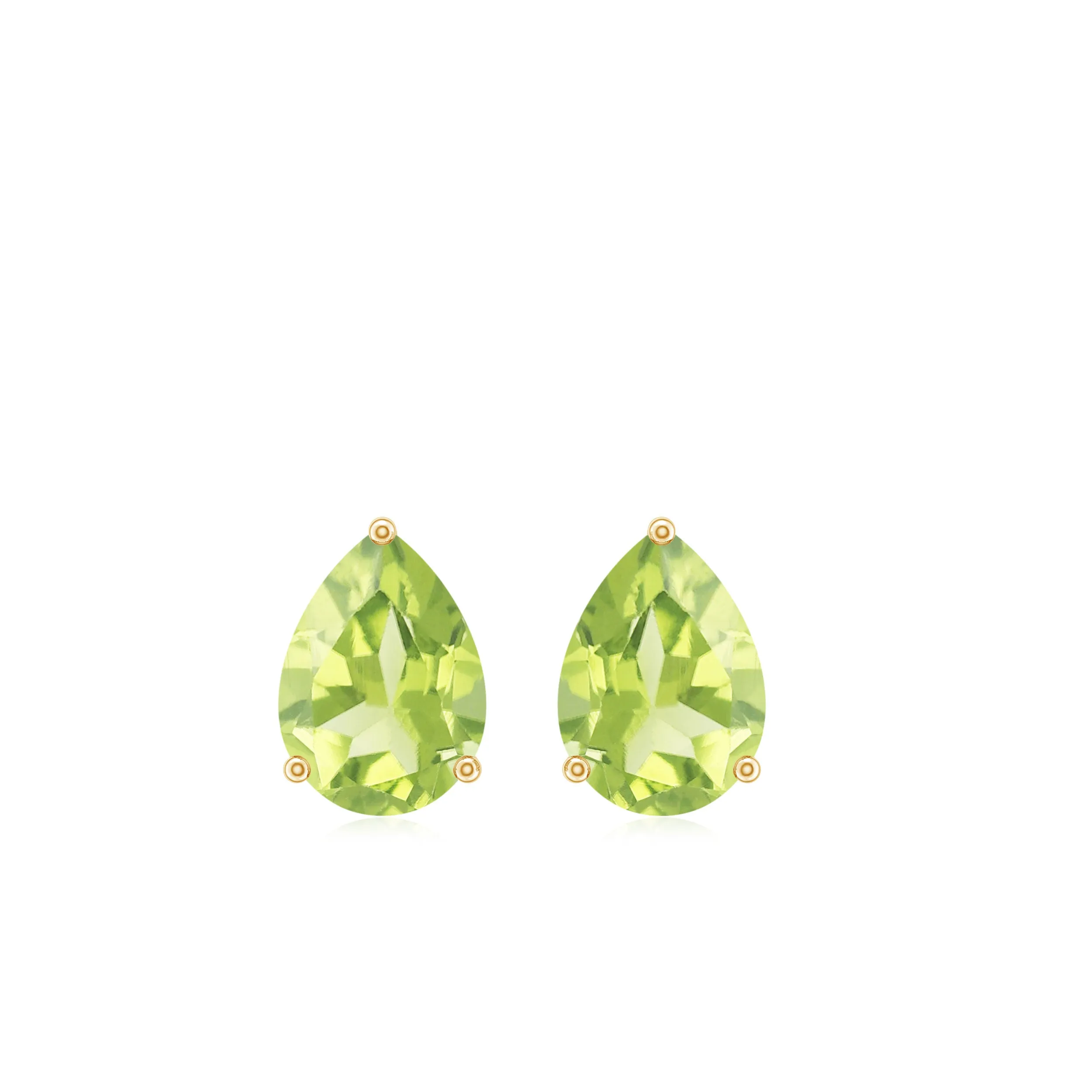 1.5 CT Pear Cut Peridot Solitaire Earrings