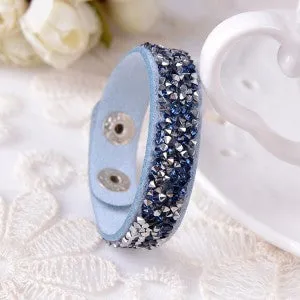 2015 Hot Selling New Fashion 6 Layer Wrap Bracelets Slake Leather Bracelets With Crystals Couple Jewelry free shipping