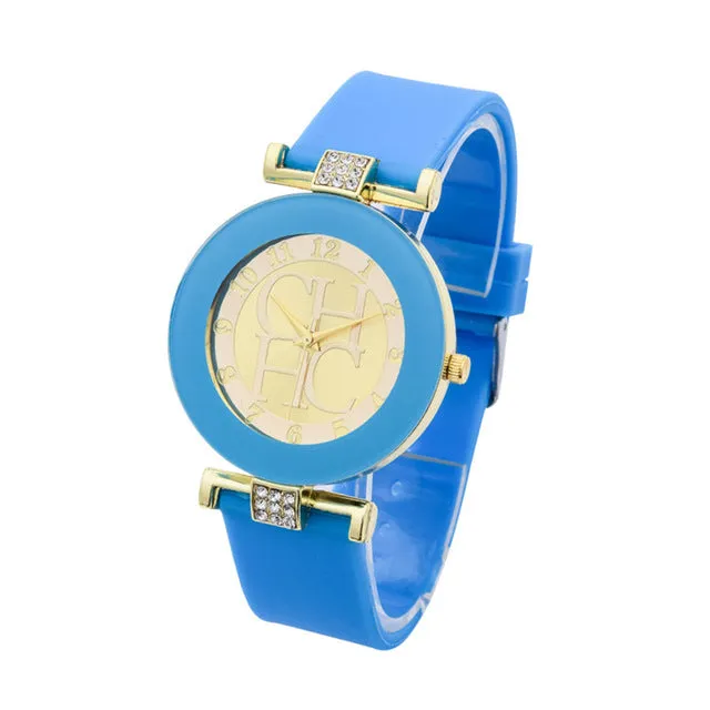 2016 New fashion Brand Silicone Watch 6 colors Analog Quartz Watch Women Luxury Dress Watches Bracelet Watch Female clock