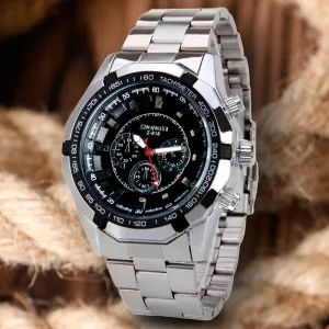 2017 Hot Fashion Men's Watch Full Stainless Steel Analog Quartz-watch Male Military Pilot Dress Watch Male Sports Clock Gift