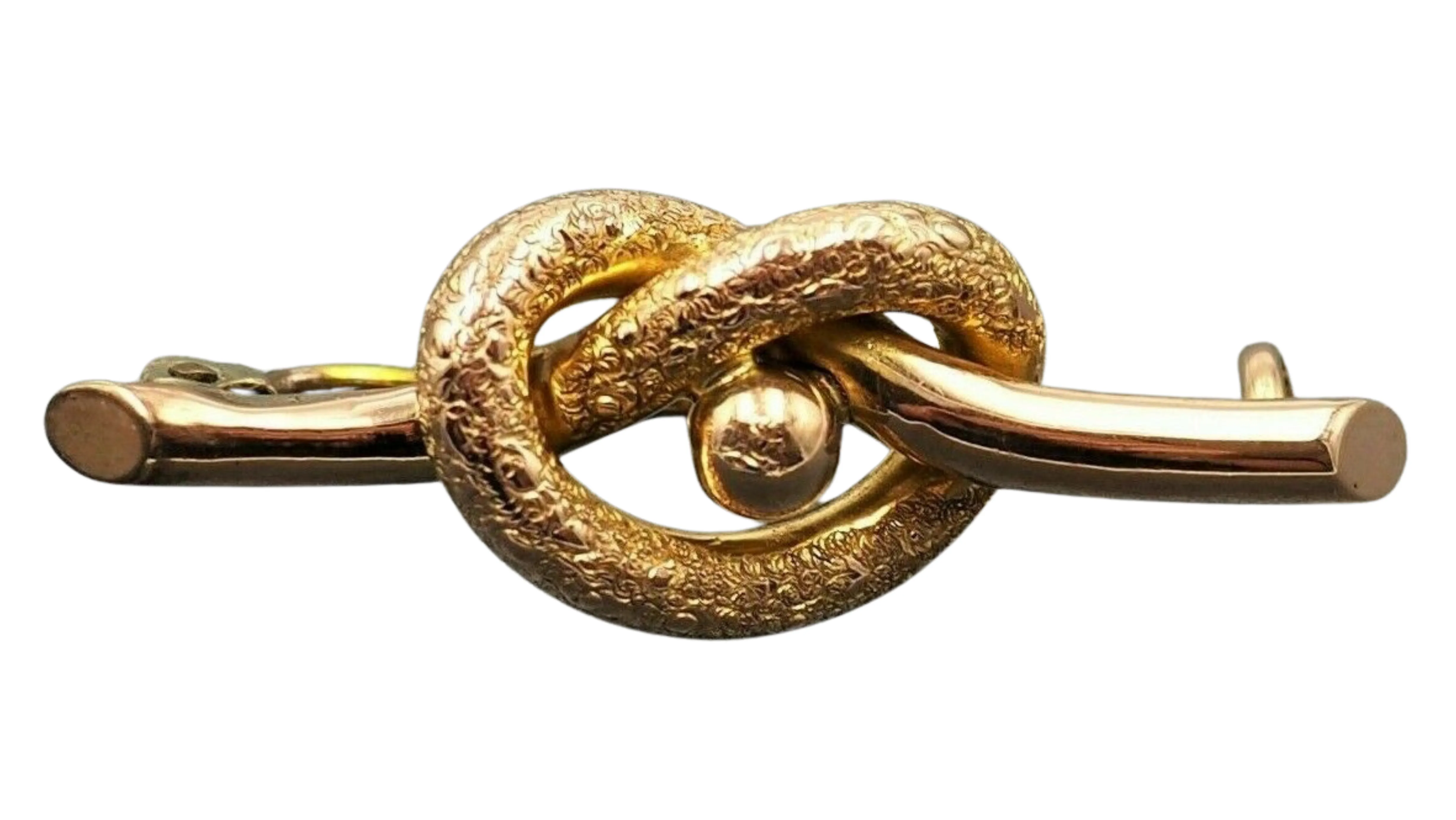 9ct Yellow & Rose Gold Texture Knot Brooch