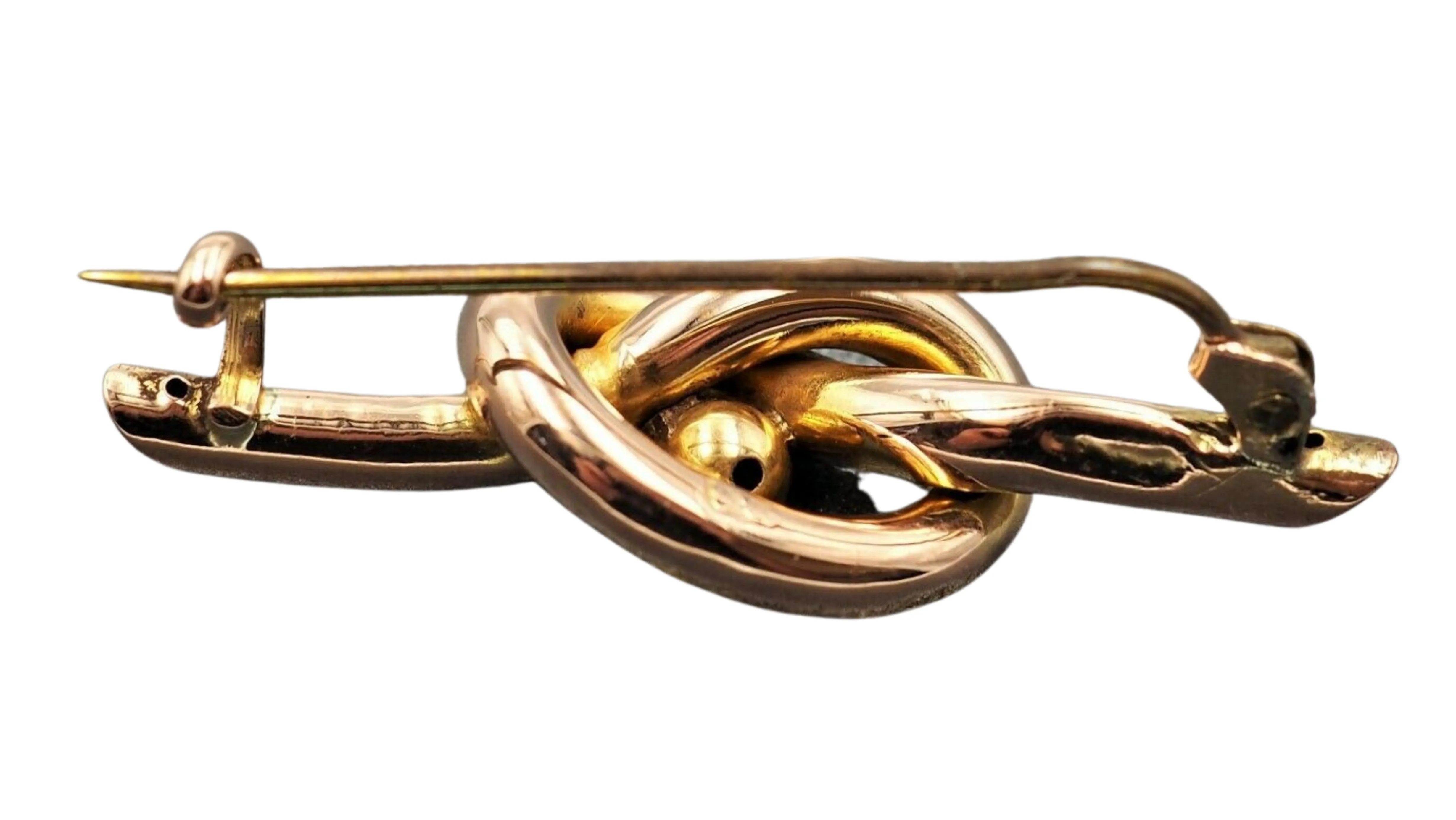 9ct Yellow & Rose Gold Texture Knot Brooch