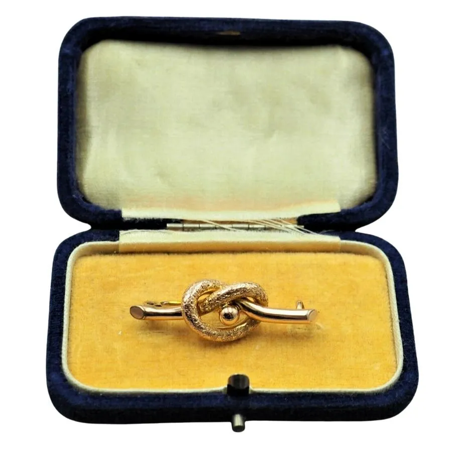 9ct Yellow & Rose Gold Texture Knot Brooch