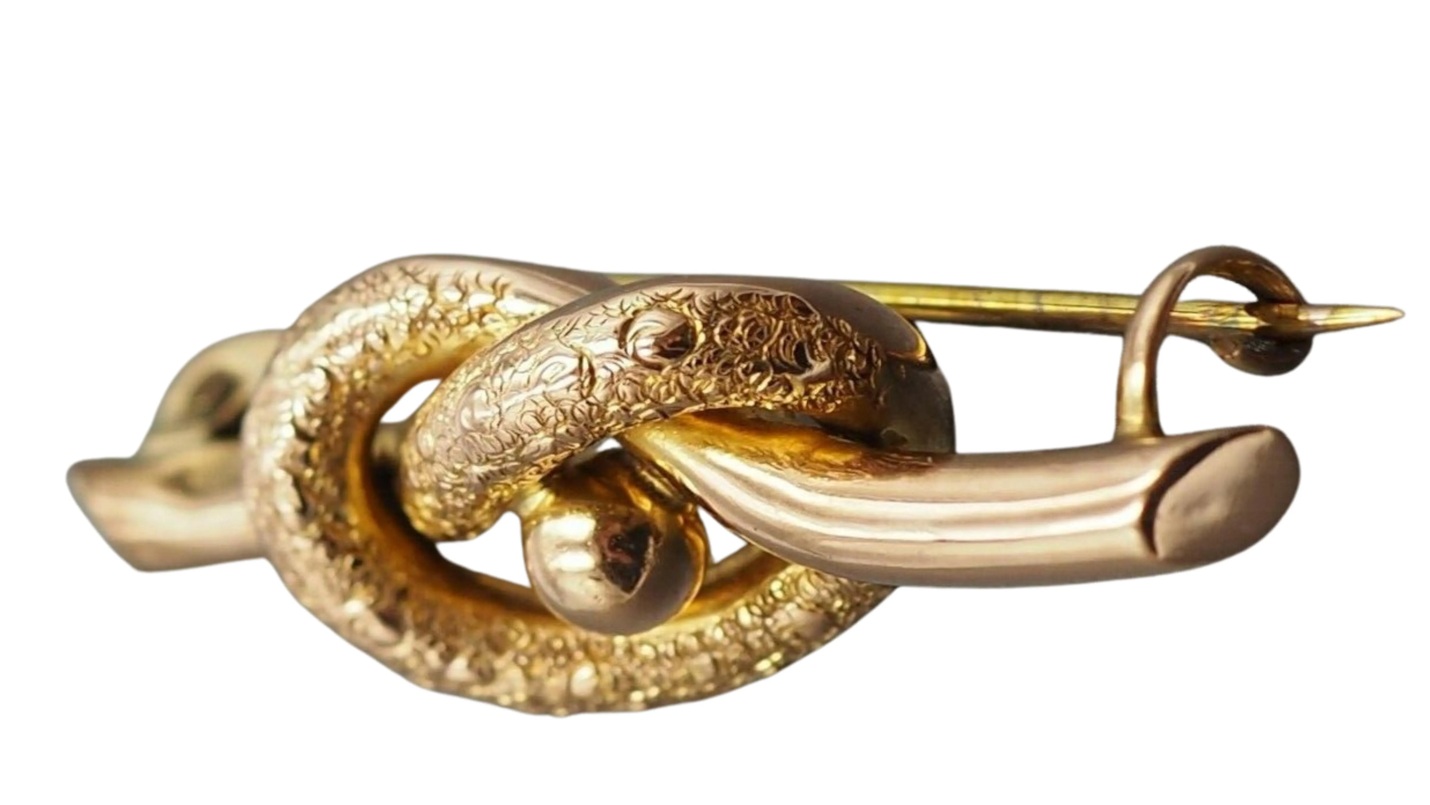 9ct Yellow & Rose Gold Texture Knot Brooch