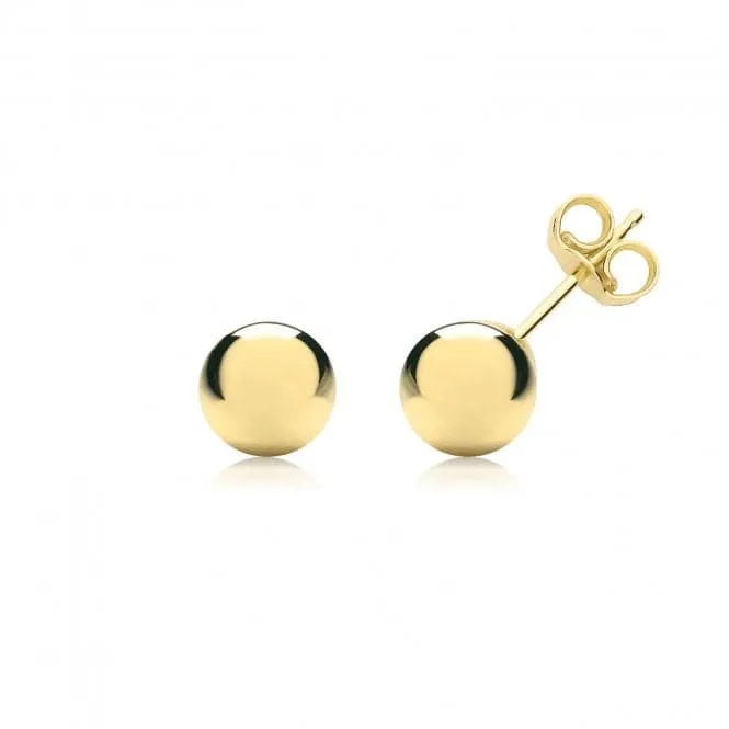 9ct  Yellow  Gold  6mm  Ball  Stud  Earrings  ES204