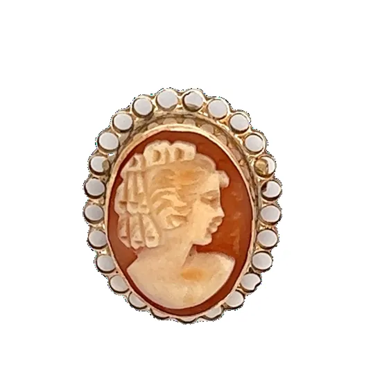 9ct Yellow Gold Cameo Brooch