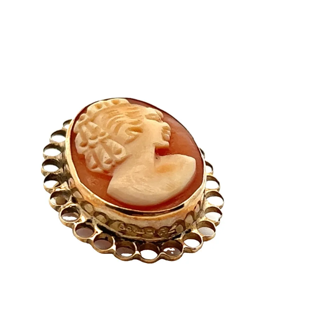 9ct Yellow Gold Cameo Brooch