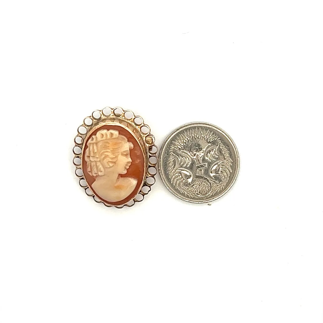 9ct Yellow Gold Cameo Brooch