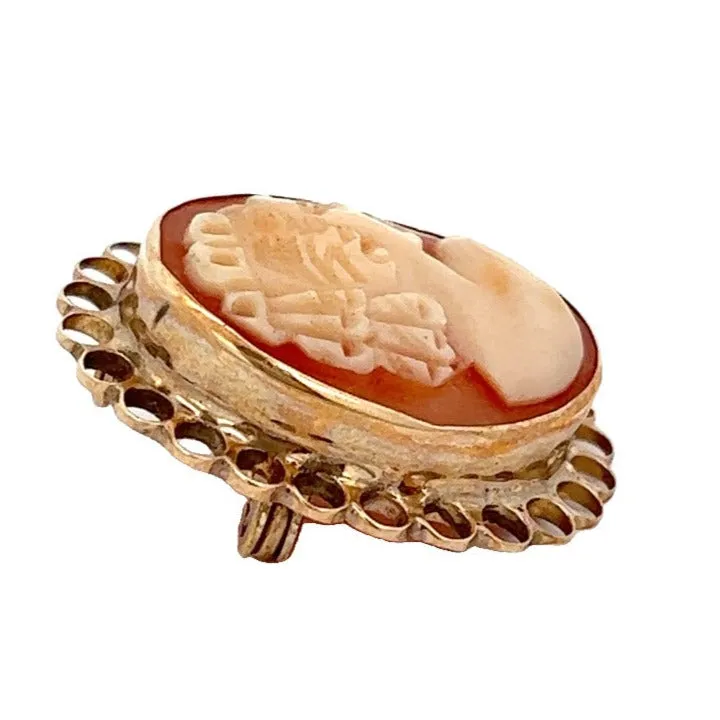 9ct Yellow Gold Cameo Brooch