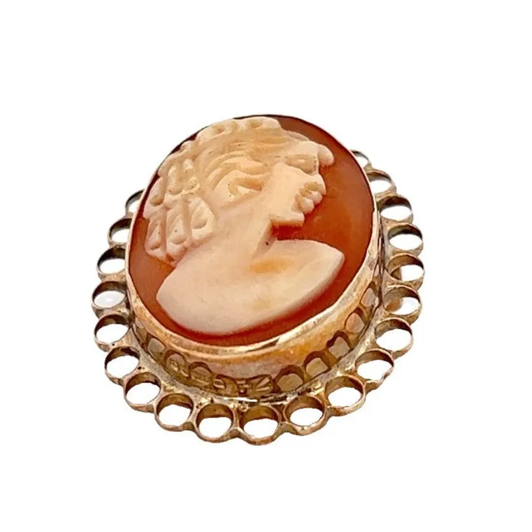 9ct Yellow Gold Cameo Brooch