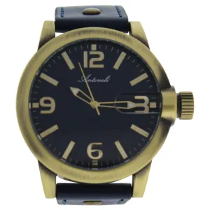 AG1901-08 Gold/Blue Leather Strap Watch