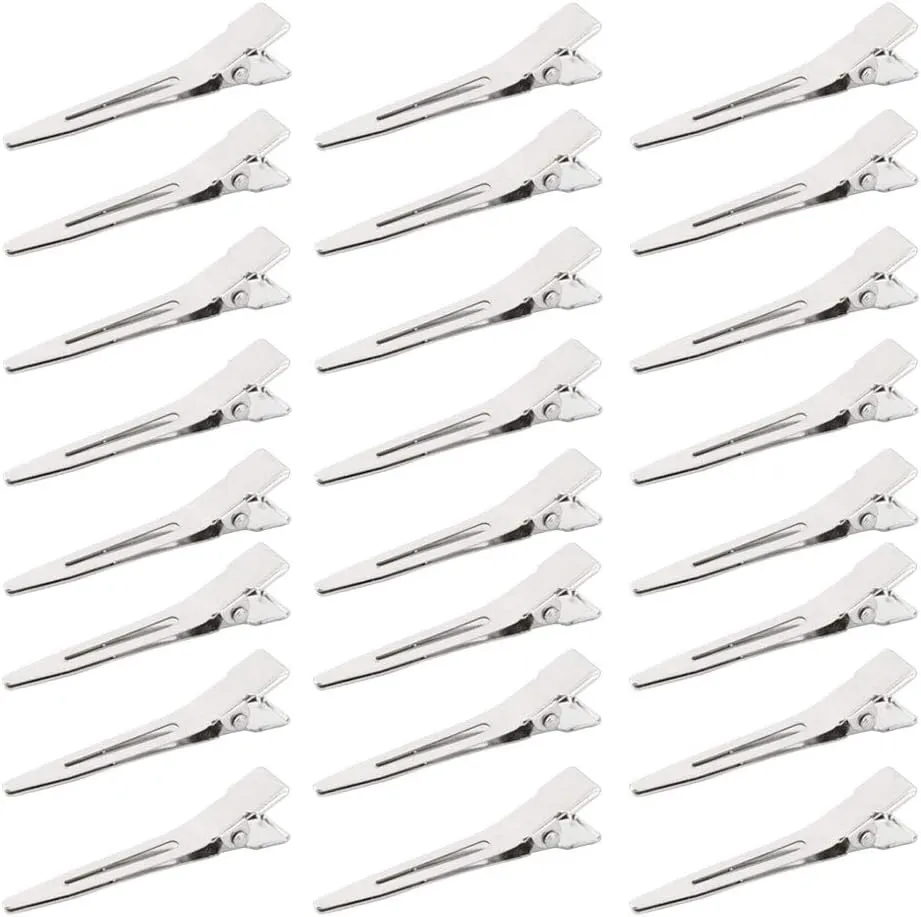 Alligator Clip Single Prong Duck Bill Hair Clip x 50 pcs Silver