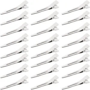 Alligator Clip Single Prong Duck Bill Hair Clip x 50 pcs Silver