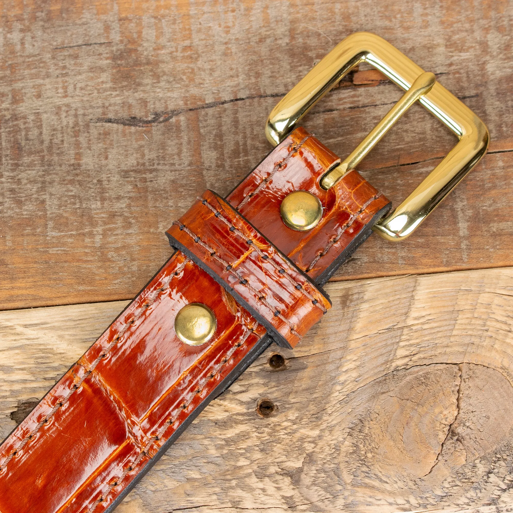 Alligator Cognac Belt