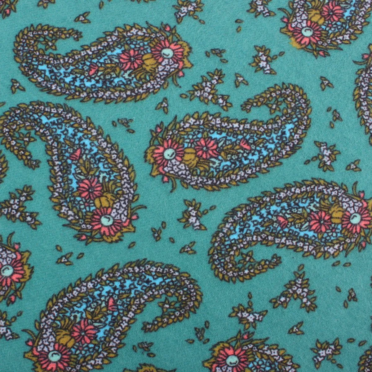 Amer Fort Teal Paisley Pocket Square