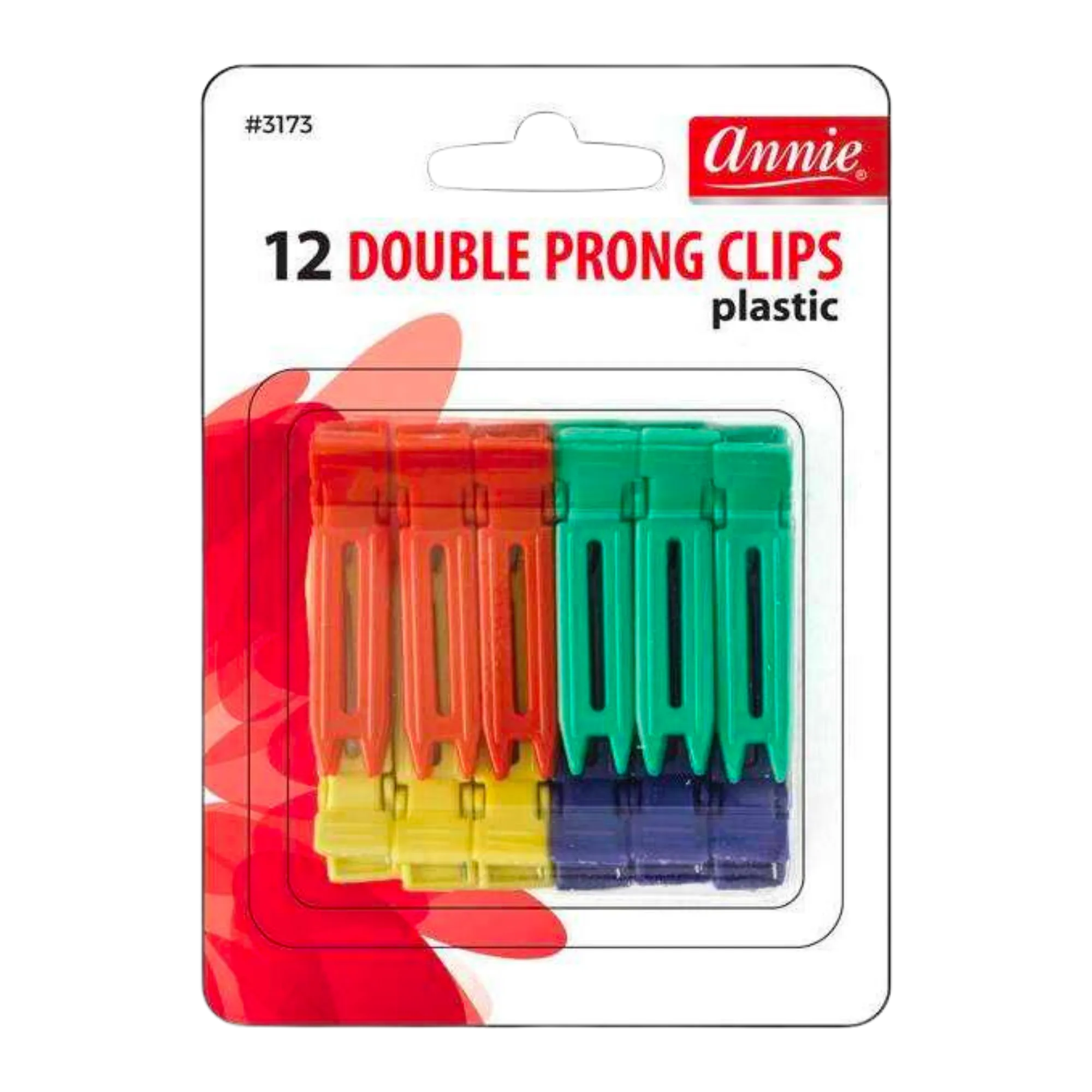 Annie Double Prong Clips 12Ct Asst Color