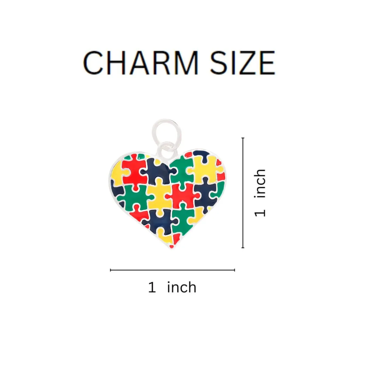 Autism Colored Puzzle Piece Heart Beaded Charm Bracelets