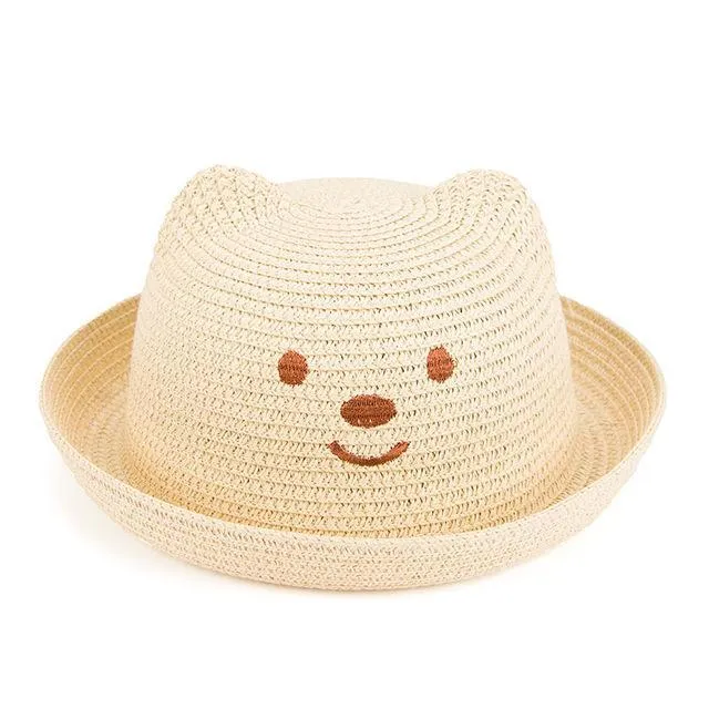 Baby Ear Decoration Lovely Children Straw Hats