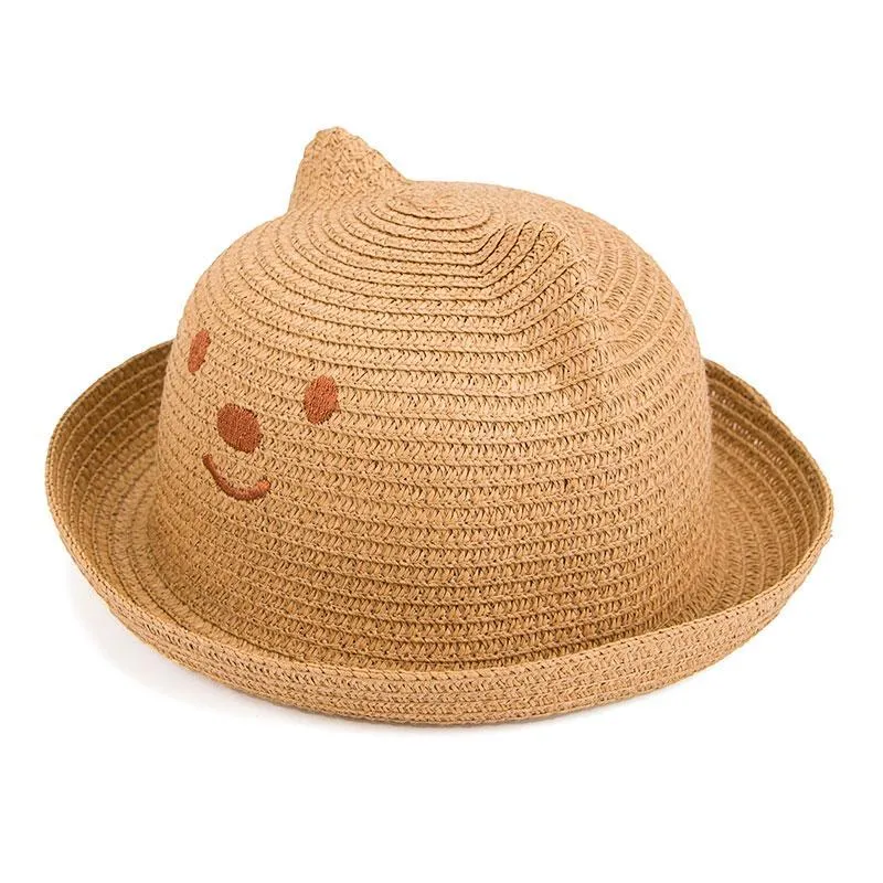 Baby Ear Decoration Lovely Children Straw Hats