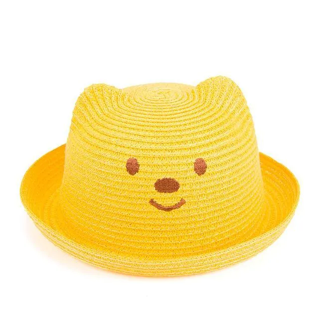 Baby Ear Decoration Lovely Children Straw Hats