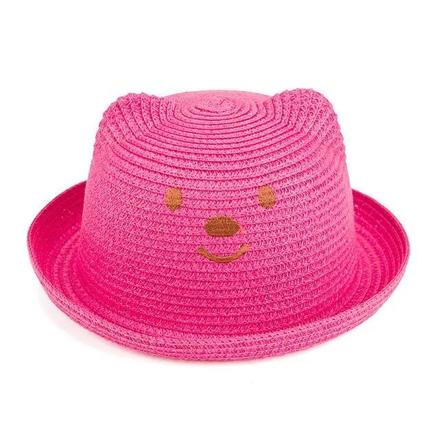 Baby Ear Decoration Lovely Children Straw Hats