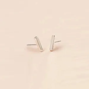 Bar Stud - Silver Plated