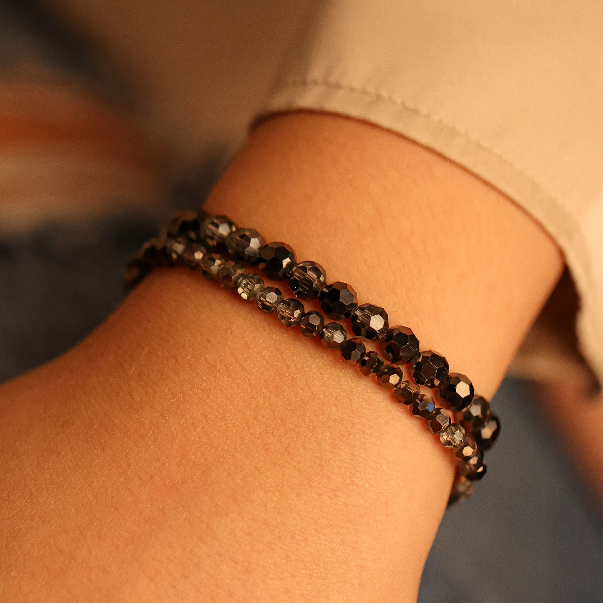 BLACK DIAMOND CRYSTAL- ACCENT BRACELET