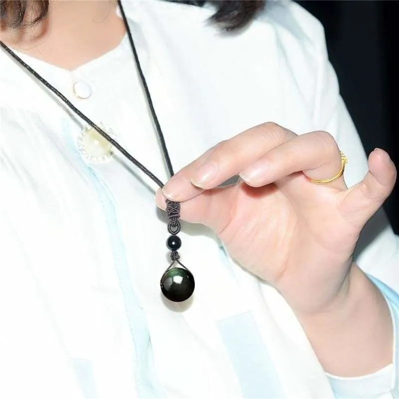 Black Obsidian Rainbow Necklaces