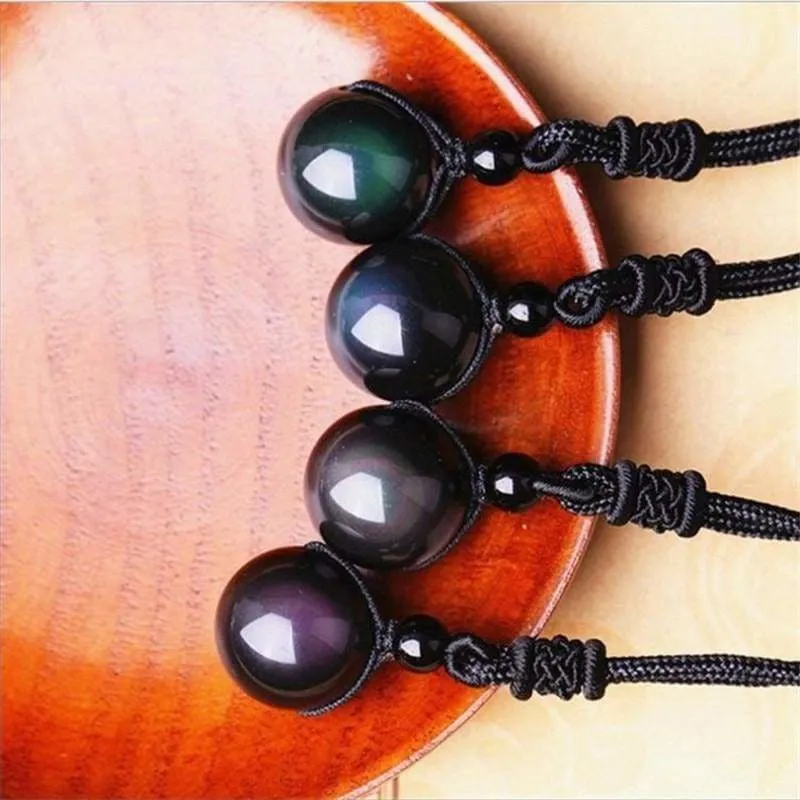 Black Obsidian Rainbow Necklaces