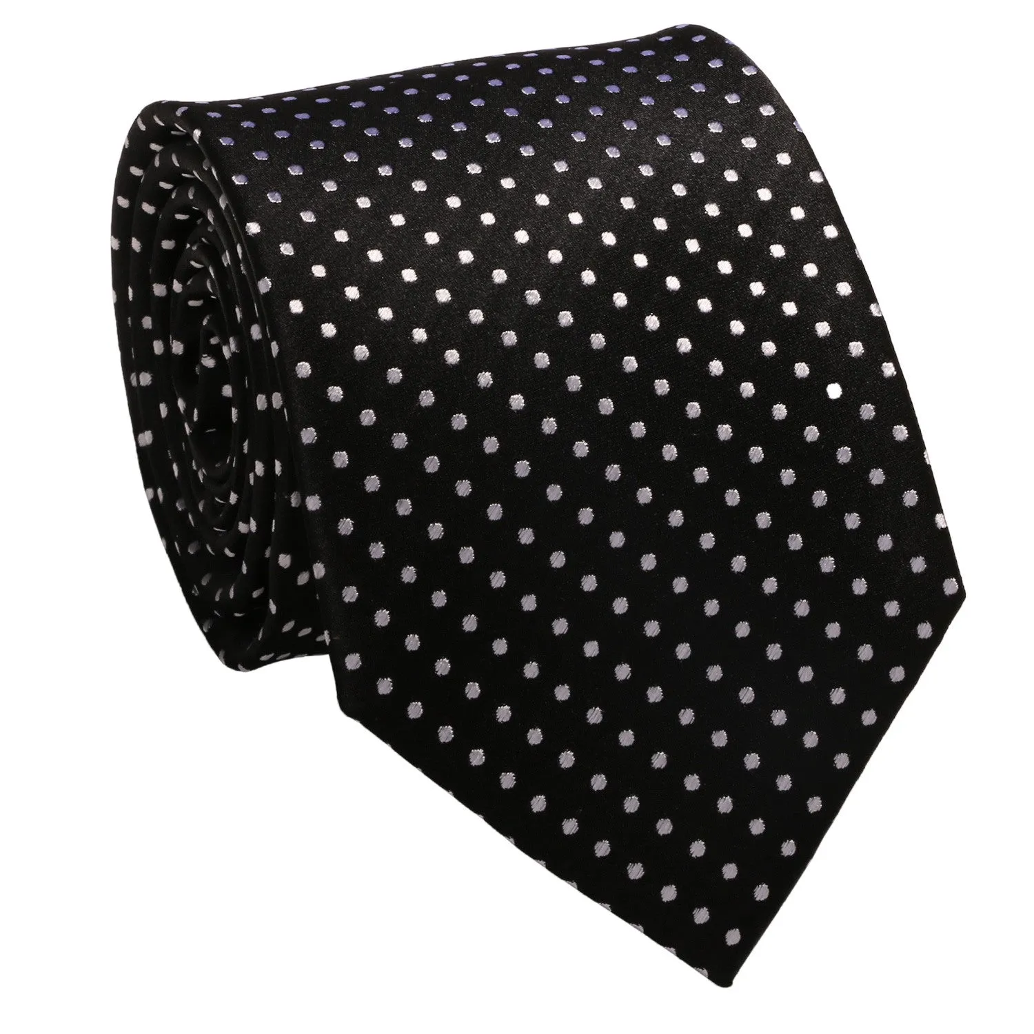 Black White Silk Necktie Set JPM18A74