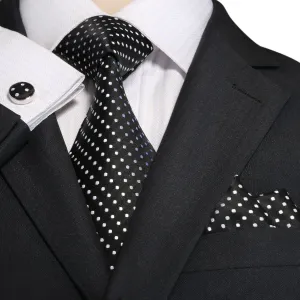 Black White Silk Necktie Set JPM18A74