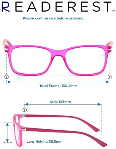 Blue-Light-Blocking-Reading-Glasses-Hot-Pink-1-25-Magnification-Computer-Glasses