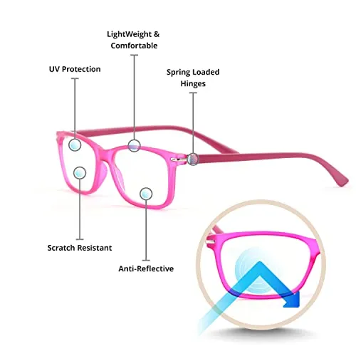 Blue-Light-Blocking-Reading-Glasses-Hot-Pink-1-25-Magnification-Computer-Glasses