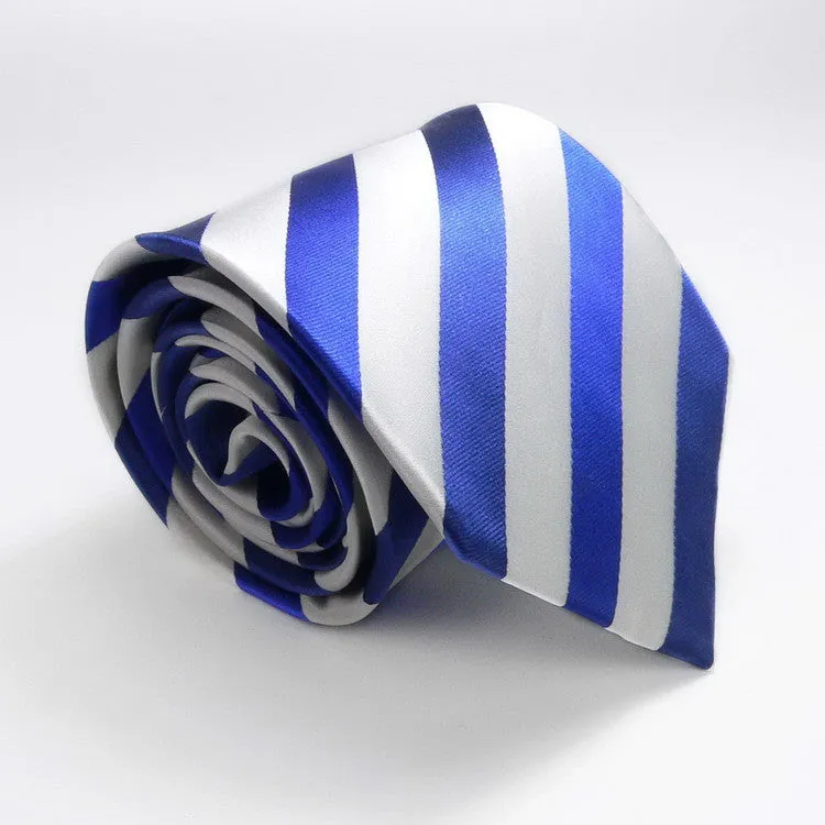 Blue White Stripe Necktie Set JPM1891A