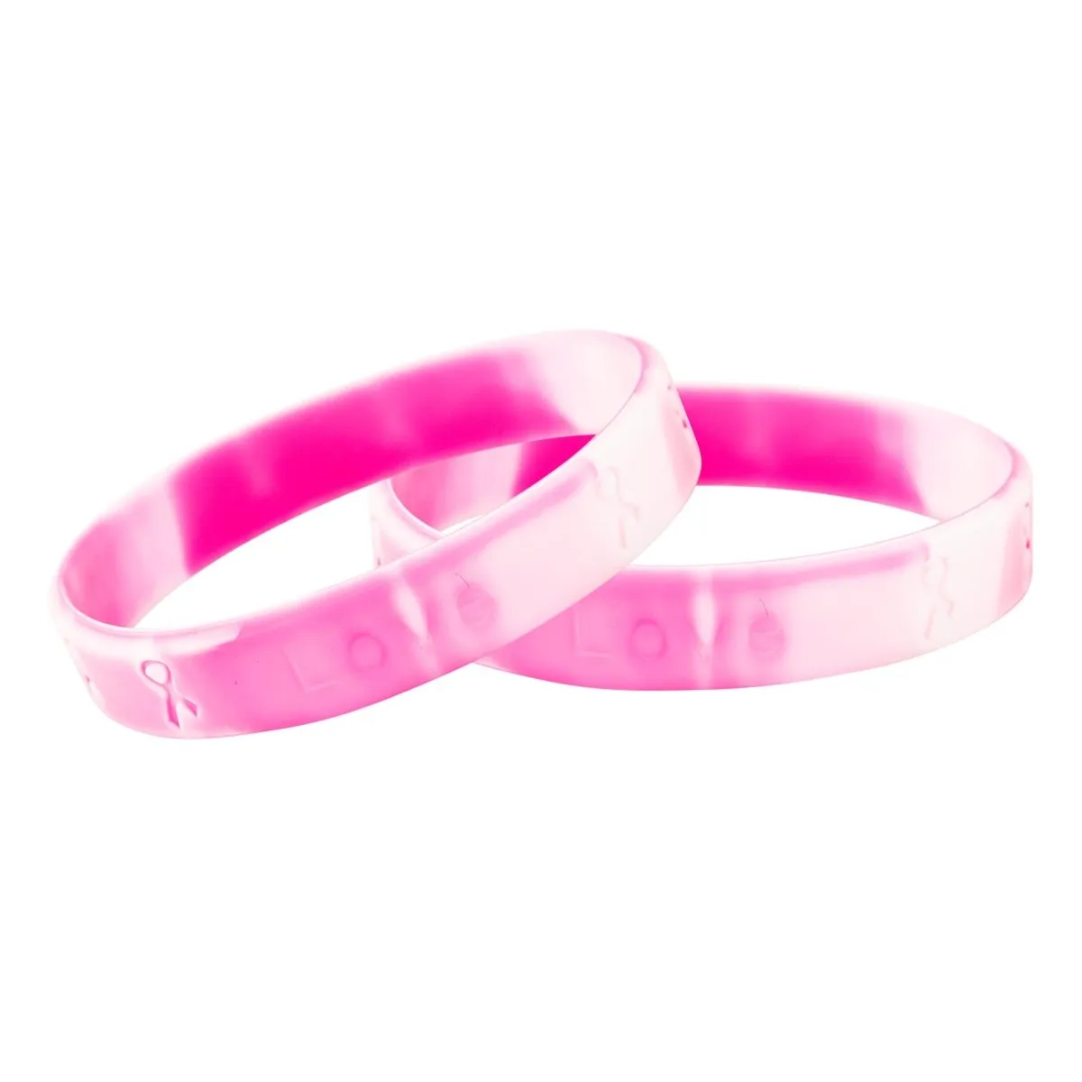 Breast Cancer Pink Camo Silicone Bracelets