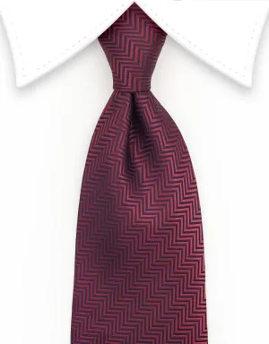 Burgundy Red Herringbone 4" Wide Tie