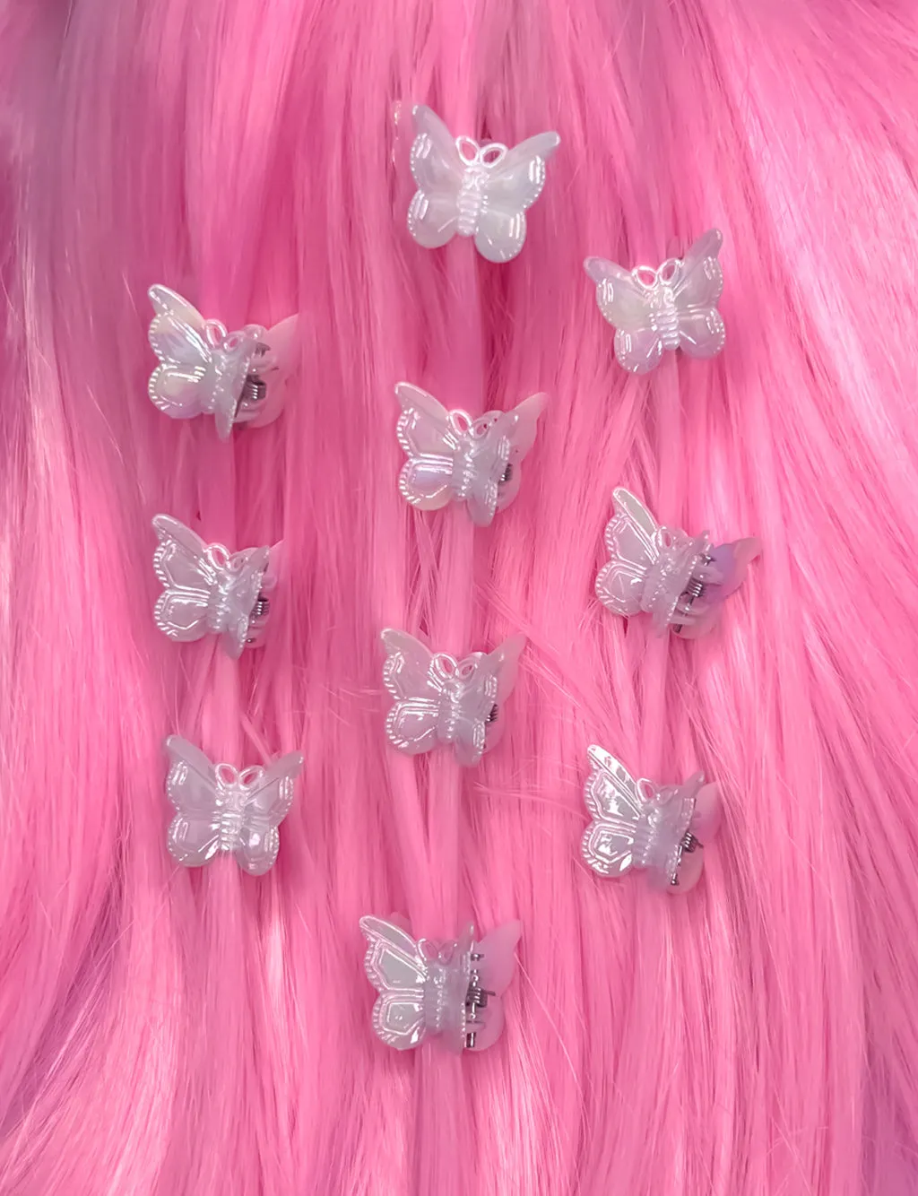 BUTTERFLY HAIR CLIPS - PEARL