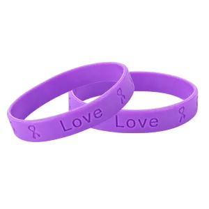 Cancer Survivor (General) Purple Awareness Silicone Bracelet Wristbands