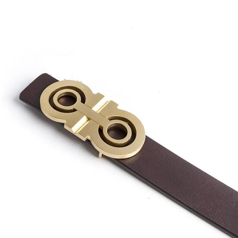 Capitano Luxury Solid Brass Leather Belt