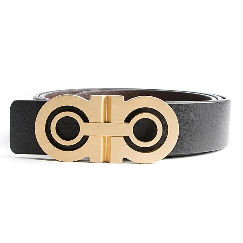 Capitano Luxury Solid Brass Leather Belt