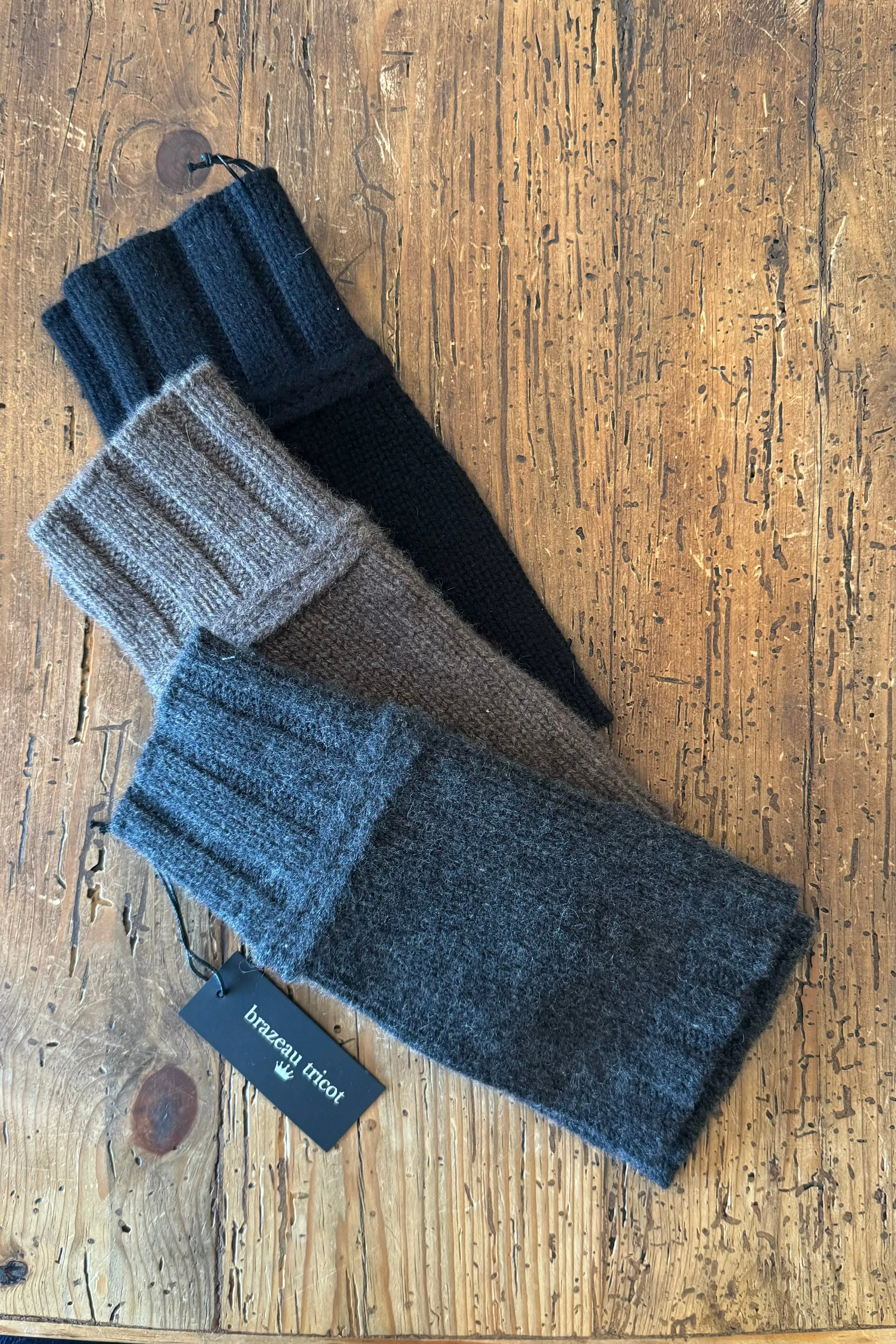 Cashmere Coal Open Mittens