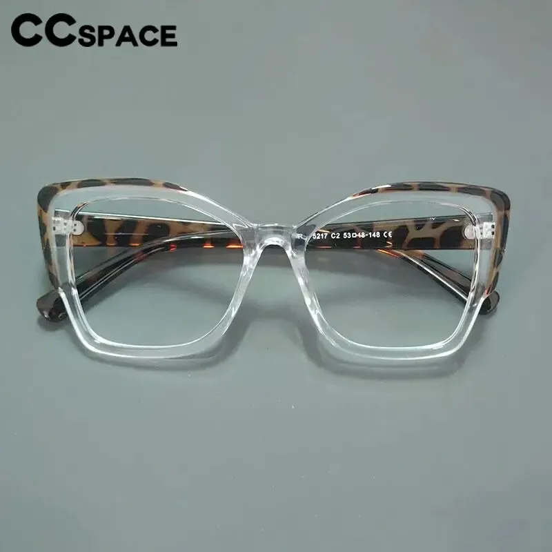 CCspace Women's Full Rim Large Cat Eye Tr 90 Titanium Reading Glasses 57027