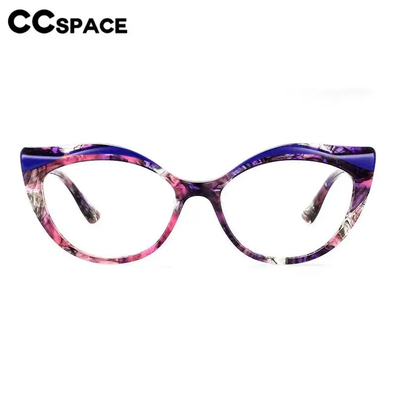 CCspace Women's Full Rim Oval Cat Eye Acetate Hyperopic Reading Glasses R56957