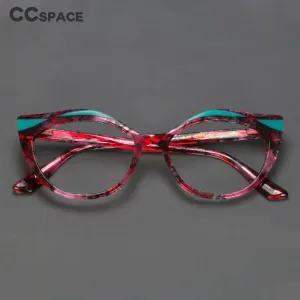 CCspace Women's Full Rim Oval Cat Eye Acetate Hyperopic Reading Glasses R56957