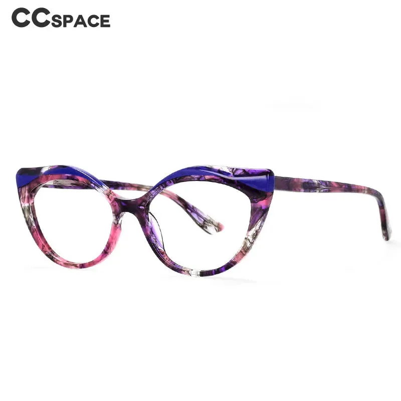 CCspace Women's Full Rim Oval Cat Eye Acetate Hyperopic Reading Glasses R56957