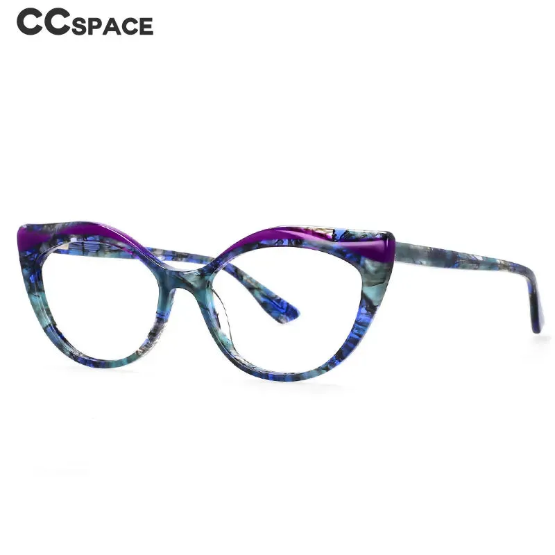 CCspace Women's Full Rim Oval Cat Eye Acetate Hyperopic Reading Glasses R56957