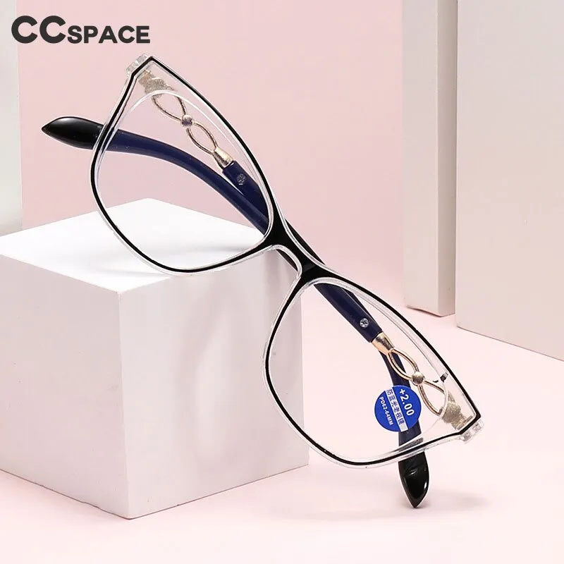 CCspace Women's Full Rim Square Acetate Hyperopic Reading Glasses 56156