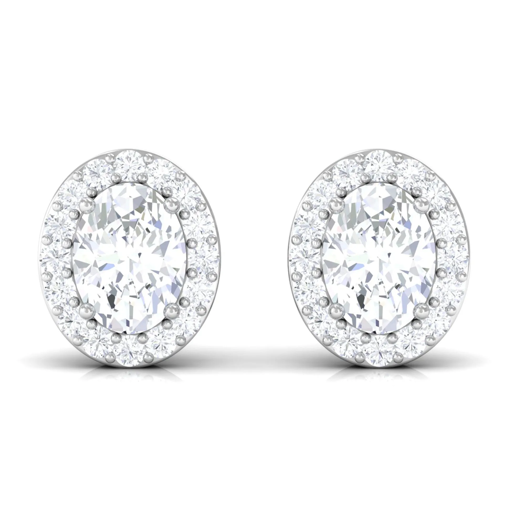 Certified Zircon Screw Back Stud Earrings